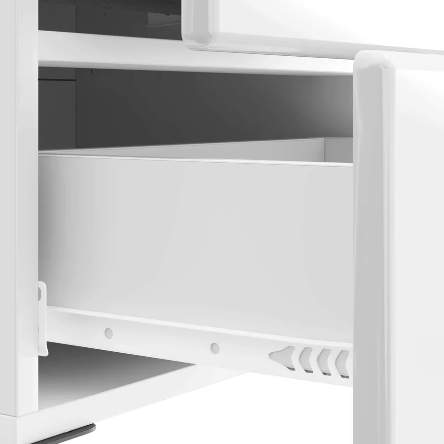 Cabinet de chevet Blanc brillant 43 x 34,5 x 47,5 cm - 9