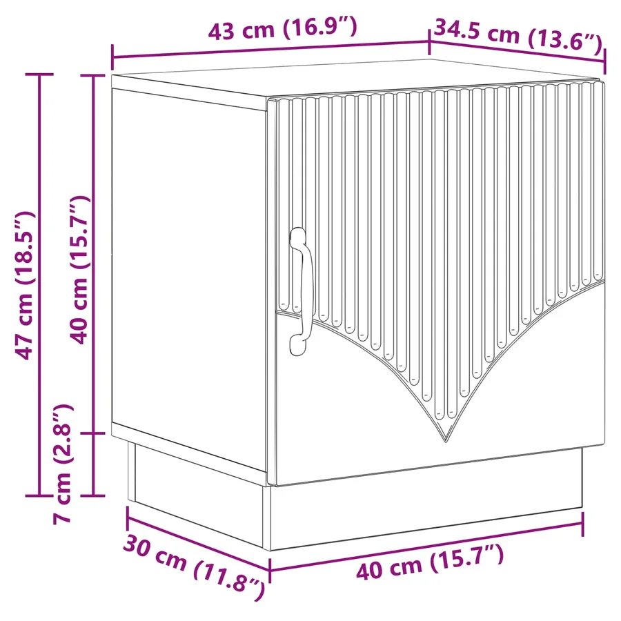 Table de chevet Chêne artisanal 43 x 34,5 x 47 cm - 10