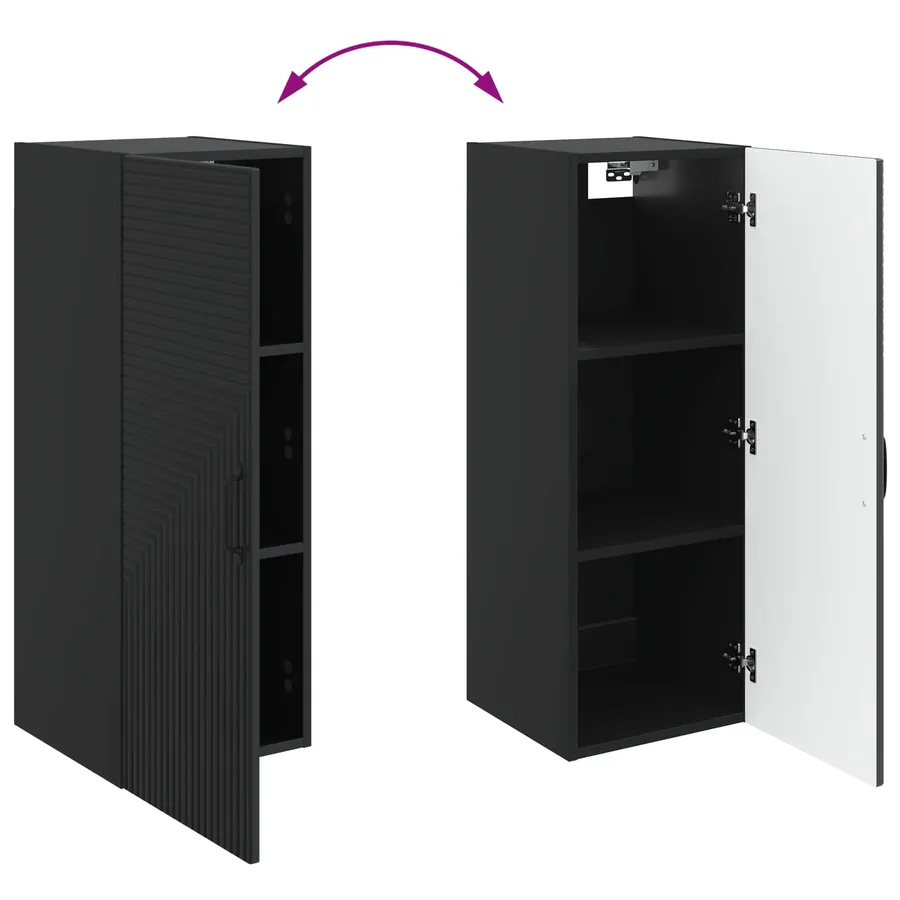 Armoire Murale Noir 33 x 34,5 x 90 cm Bois d'ingénierie - 8