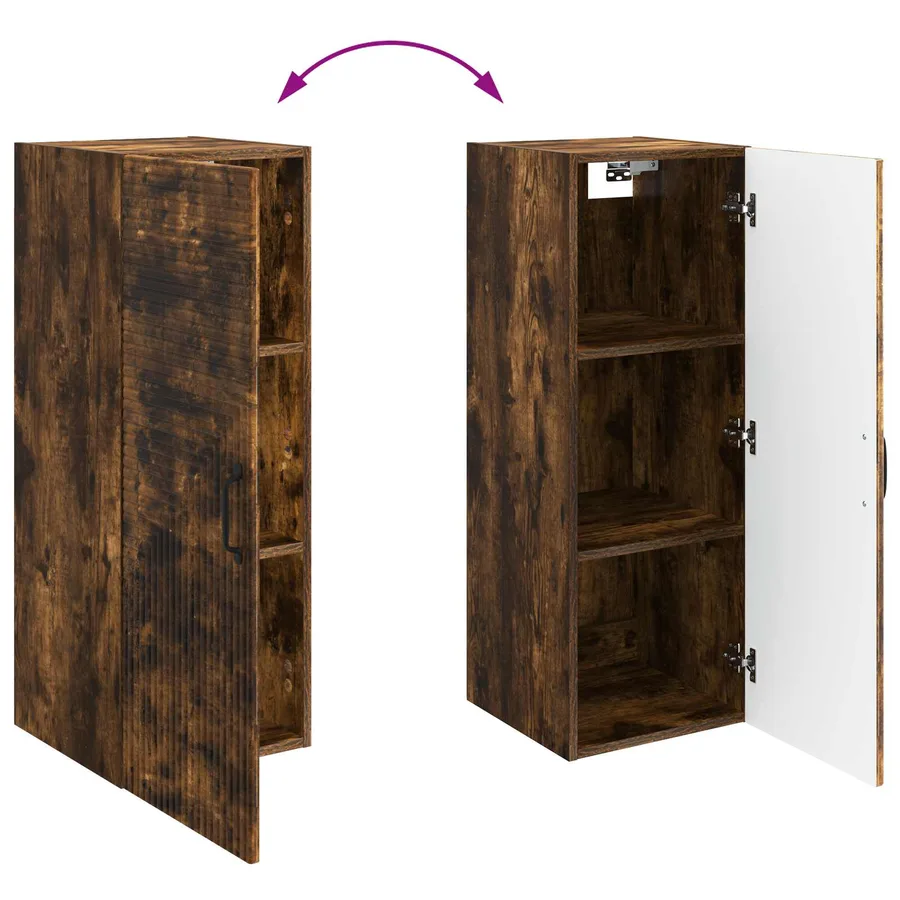 Armoire Murale Chêne fumé 33 x 34,5 x 90 cm Bois d'ingénierie - 8