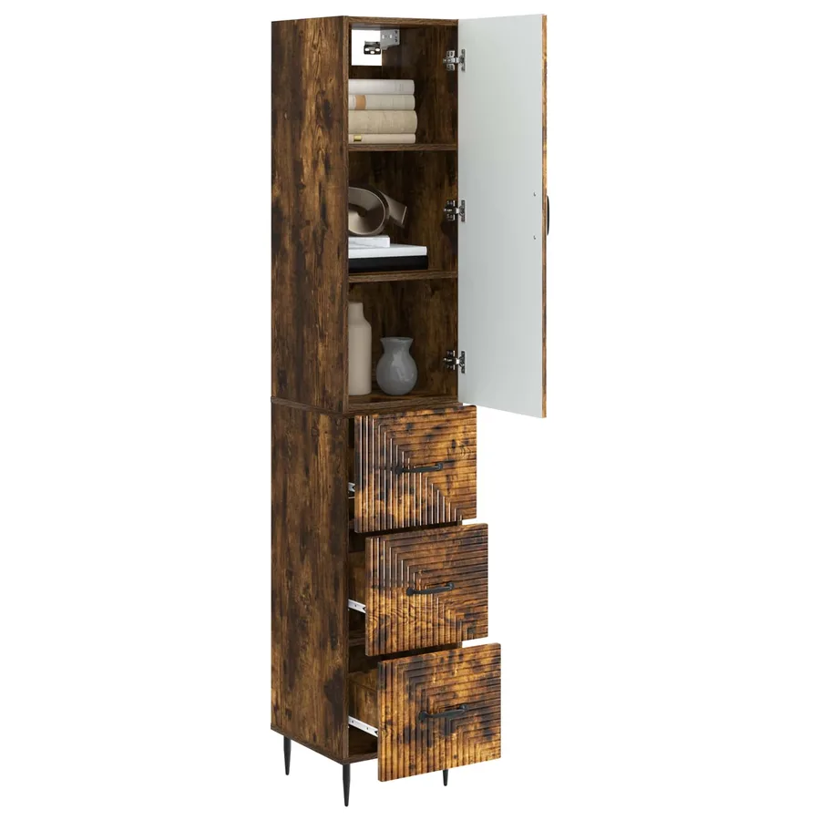 Ensemble de Meubles 2 pcs Chêne fumé 33 x 34,5 x 90 cm - 3