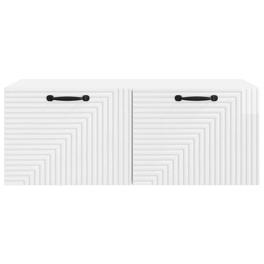 Meuble TV mural Montage mural Blanc brillant 78,5 x 41 x 30 cm - 6