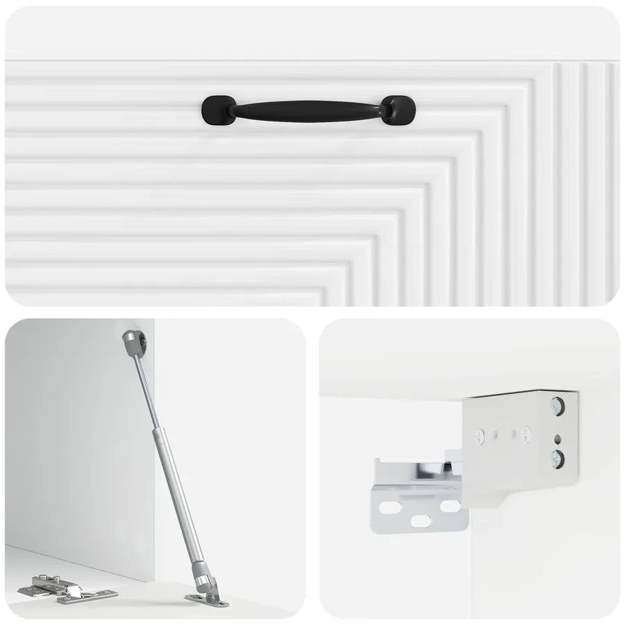 Meuble TV mural Montage mural Blanc brillant 78,5 x 41 x 30 cm - 9