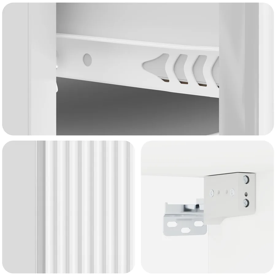 Cabinet de chevet mural 2 pcs Blanc brillant 33 x 34,5 x 20 cm - 8