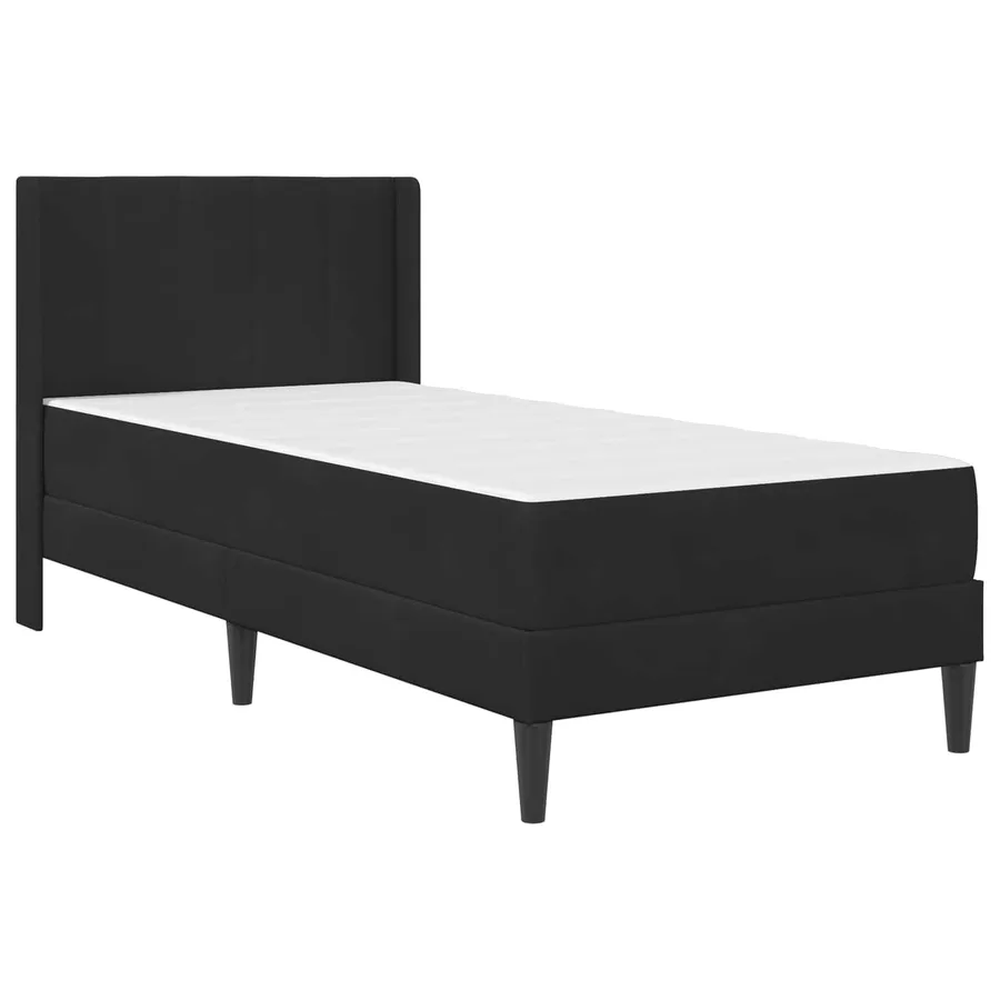 Cadre de lit avec matelas Noir 80 x 200 cm Velours - 3
