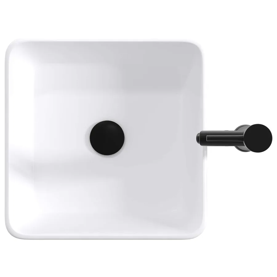 Lavabo de salle de bains Noir Mat 36,5 x 36,5 x 13 cm métal - 7