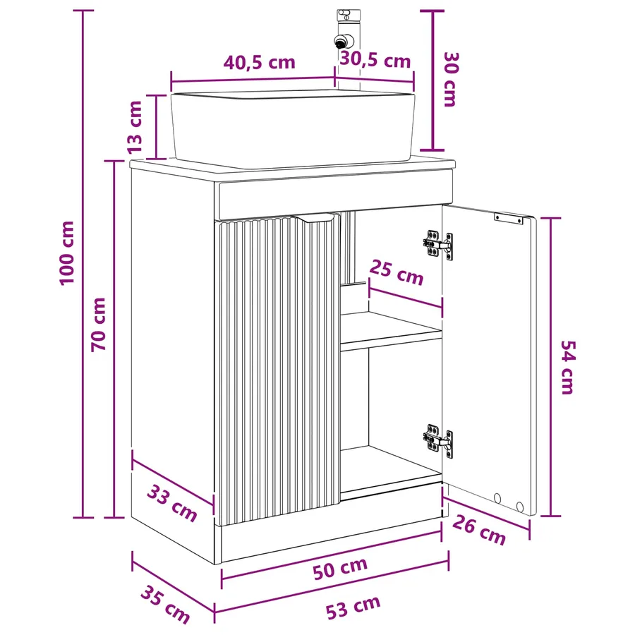 Meuble de salle de bain avec évier Blanc brillant - 13