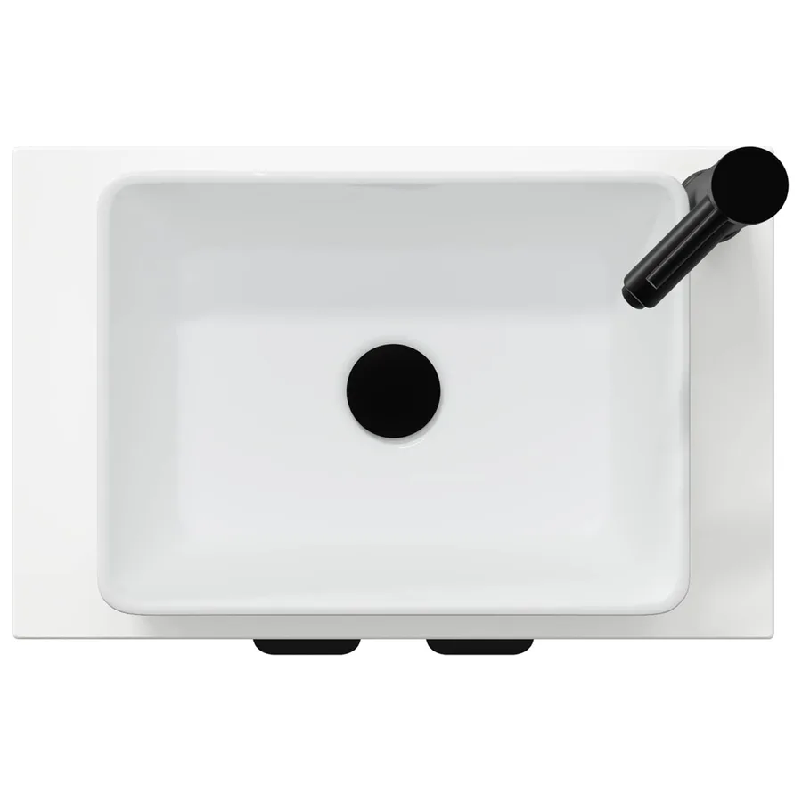 Meuble de salle de bain avec évier Blanc brillant - 7