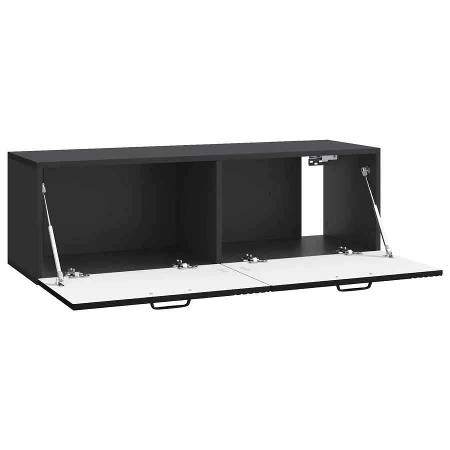 Meuble TV mural Noir 98 x 31 x 30 cm Bois d'ingénierie - 5