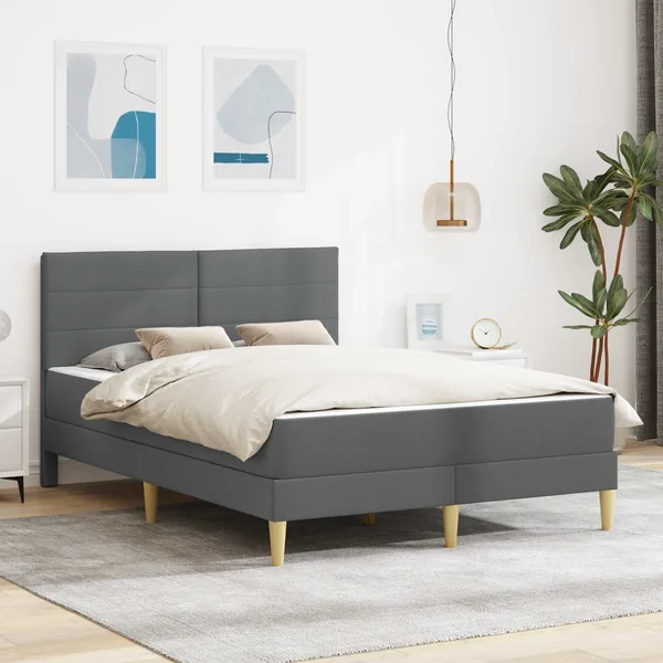 Cadre de lit Gris foncé 120 x 200 cm Polyester