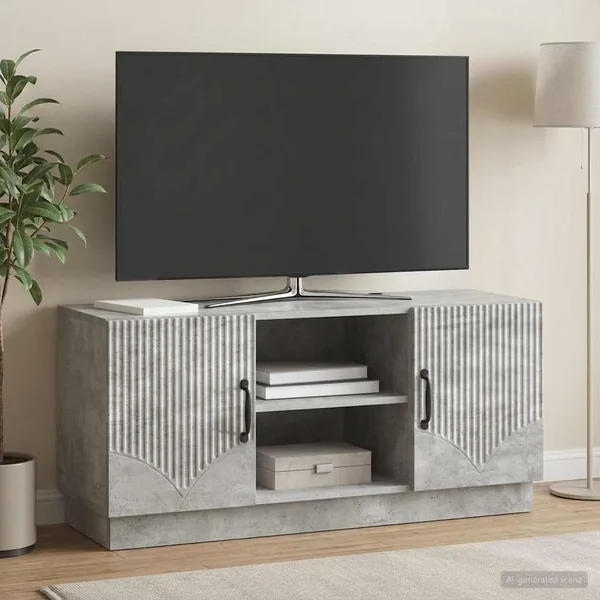 Meuble TV Gris béton 102 x 34,5 x 47 cm Bois d'ingénierie