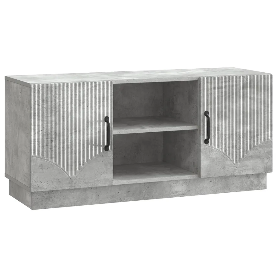 Meuble TV Gris béton 102 x 34,5 x 47 cm Bois d'ingénierie - 2