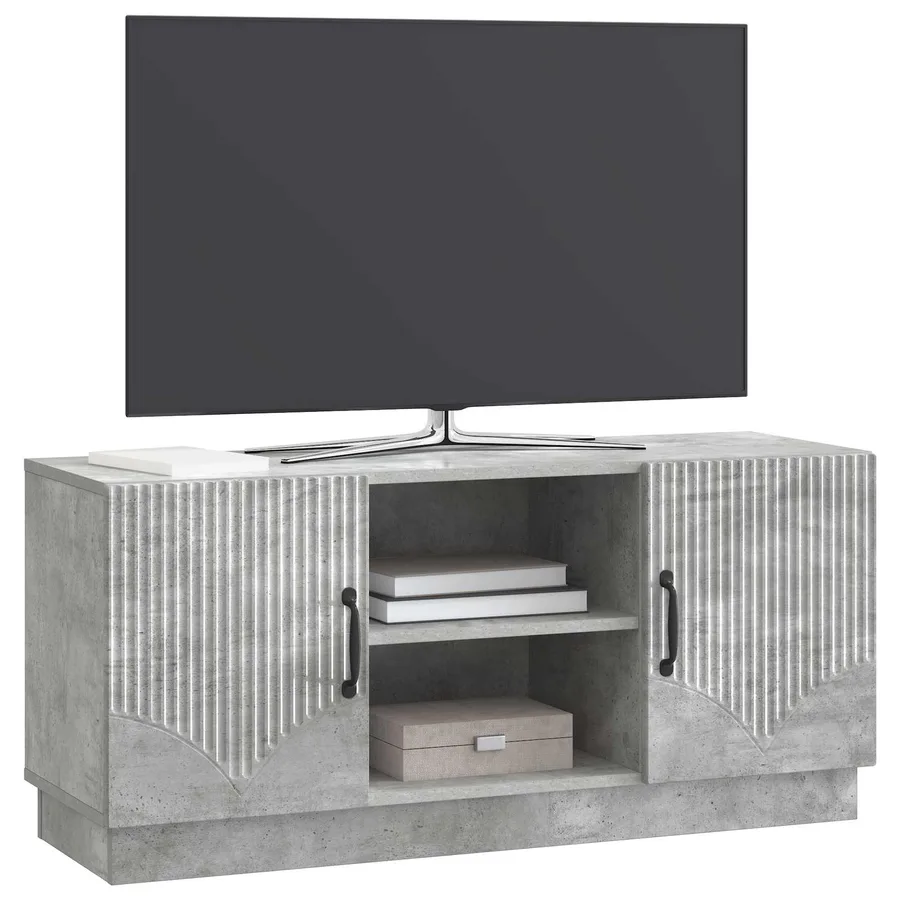 Meuble TV Gris béton 102 x 34,5 x 47 cm Bois d'ingénierie - 3