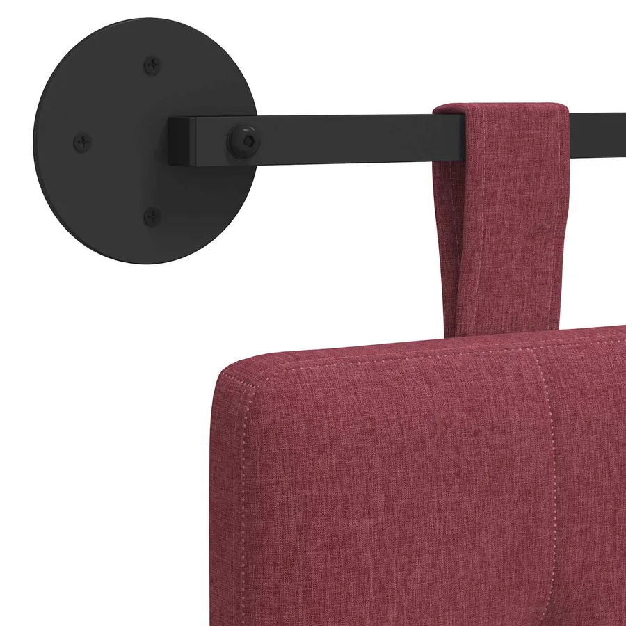 Tête de lit suspendue Bordeaux Tissu - 9