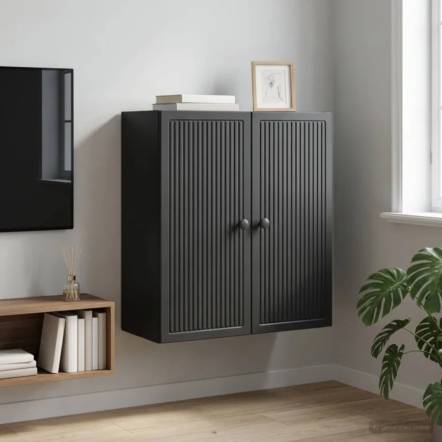 Armoire Murale Noir 59 x 31 x 60 cm Bois d'ingénierie