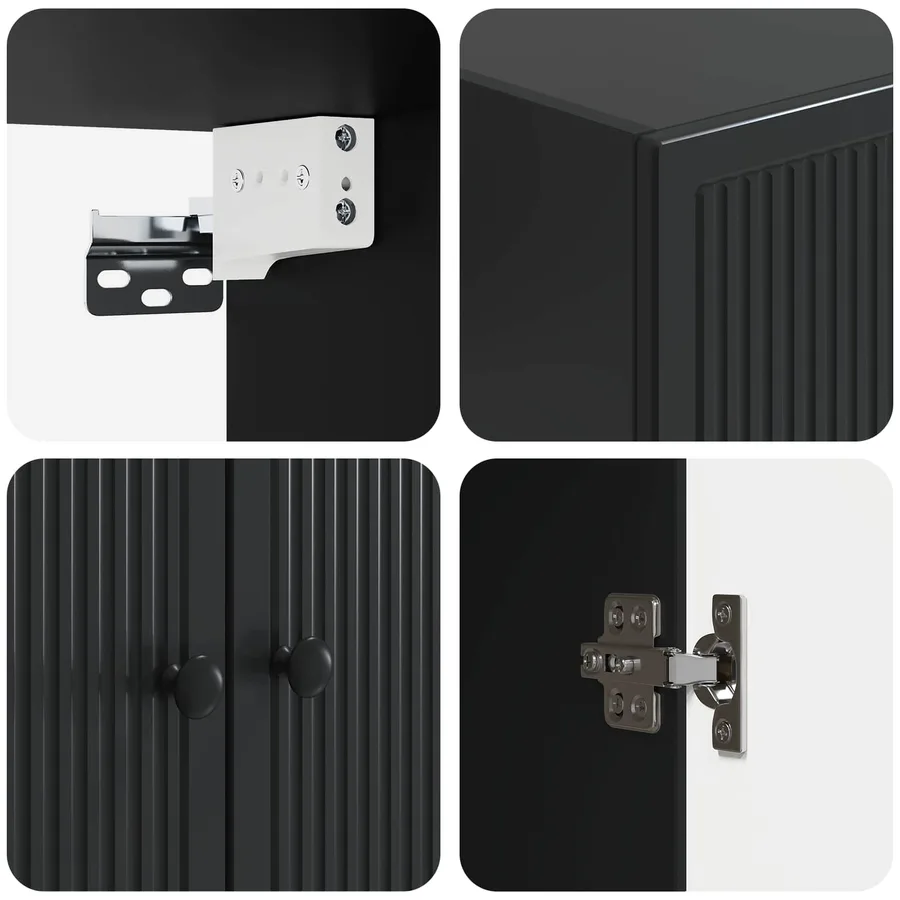 Armoire Murale Noir 59 x 31 x 60 cm Bois d'ingénierie - 7