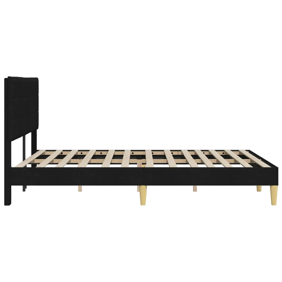 Cadre de lit avec tête de lit Noir 140 x 200 cm Tissu - 5