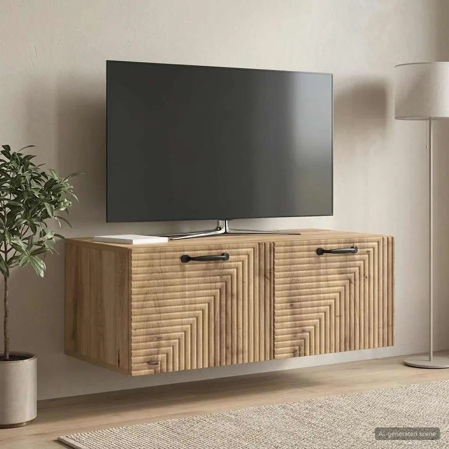 Meuble TV mural 78,5 x 41 x 30 cm Chêne artisanal
