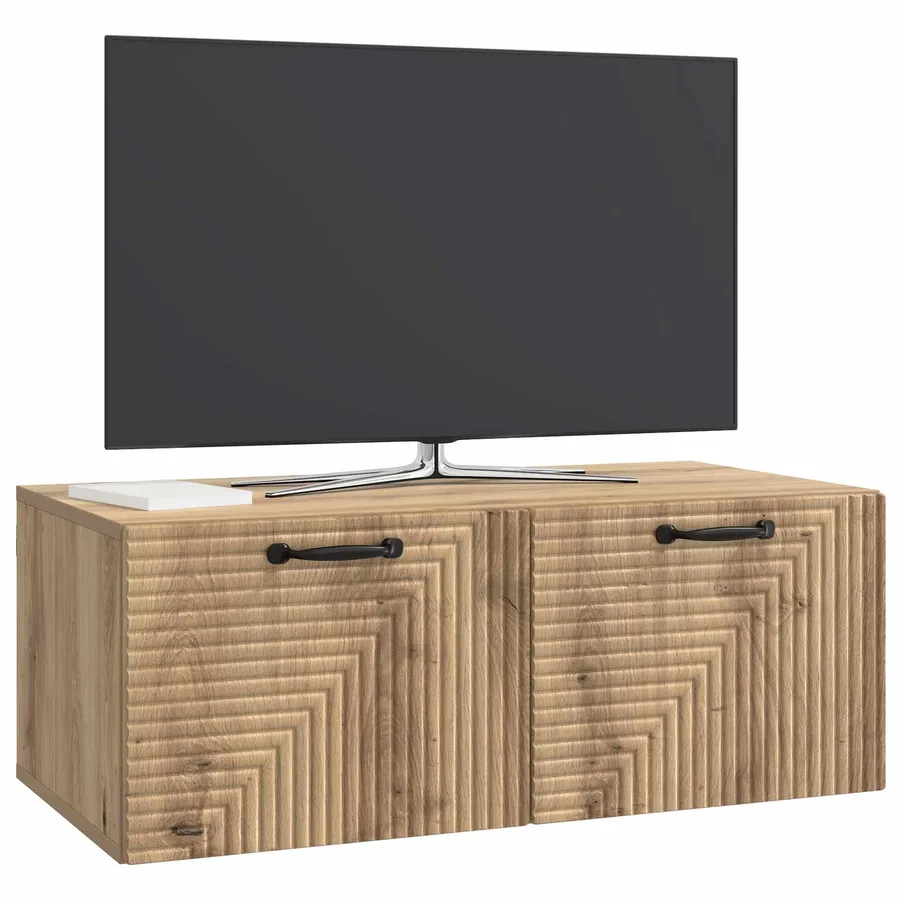 Meuble TV mural 78,5 x 41 x 30 cm Chêne artisanal - 3
