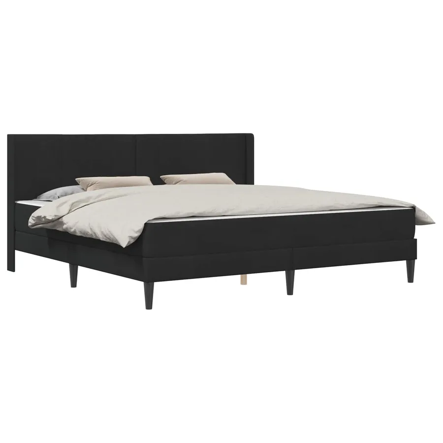 Cadre de lit avec matelas Noir 180 x 200 cm Velours - 2