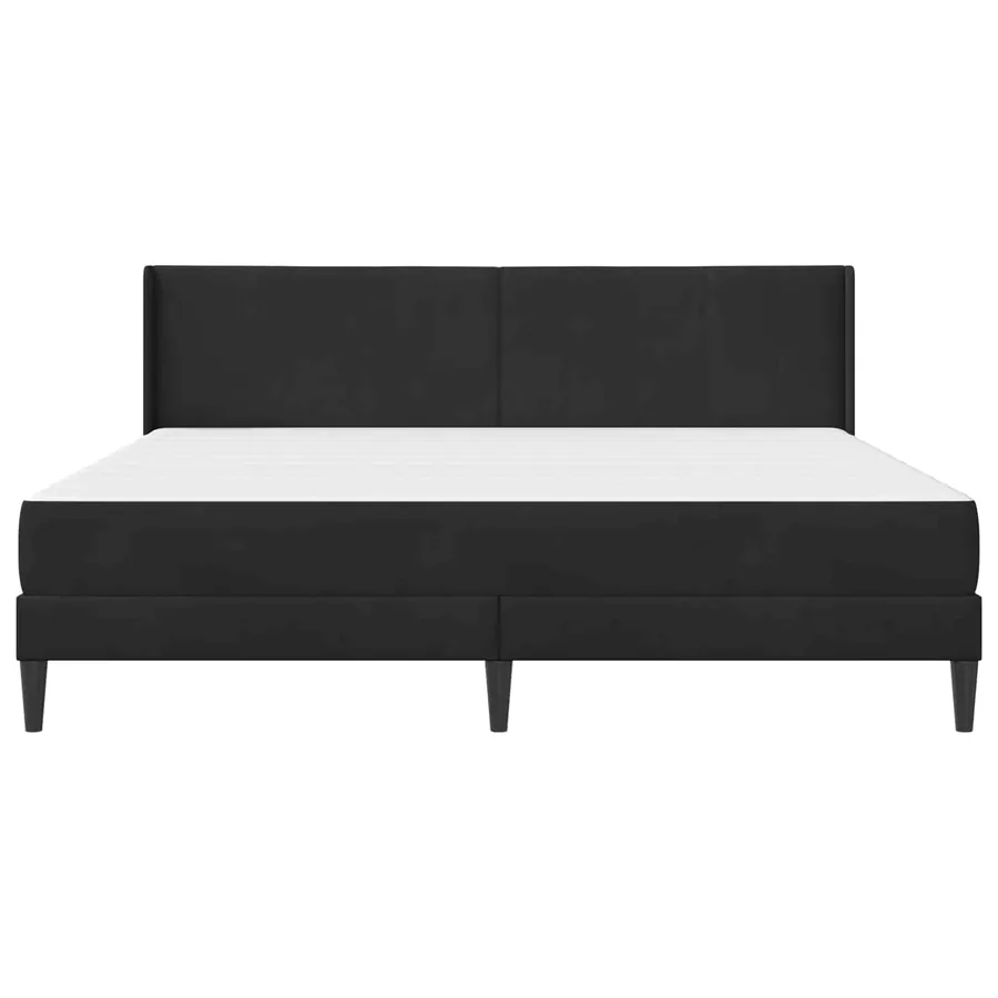 Cadre de lit avec matelas Noir 180 x 200 cm Velours - 6