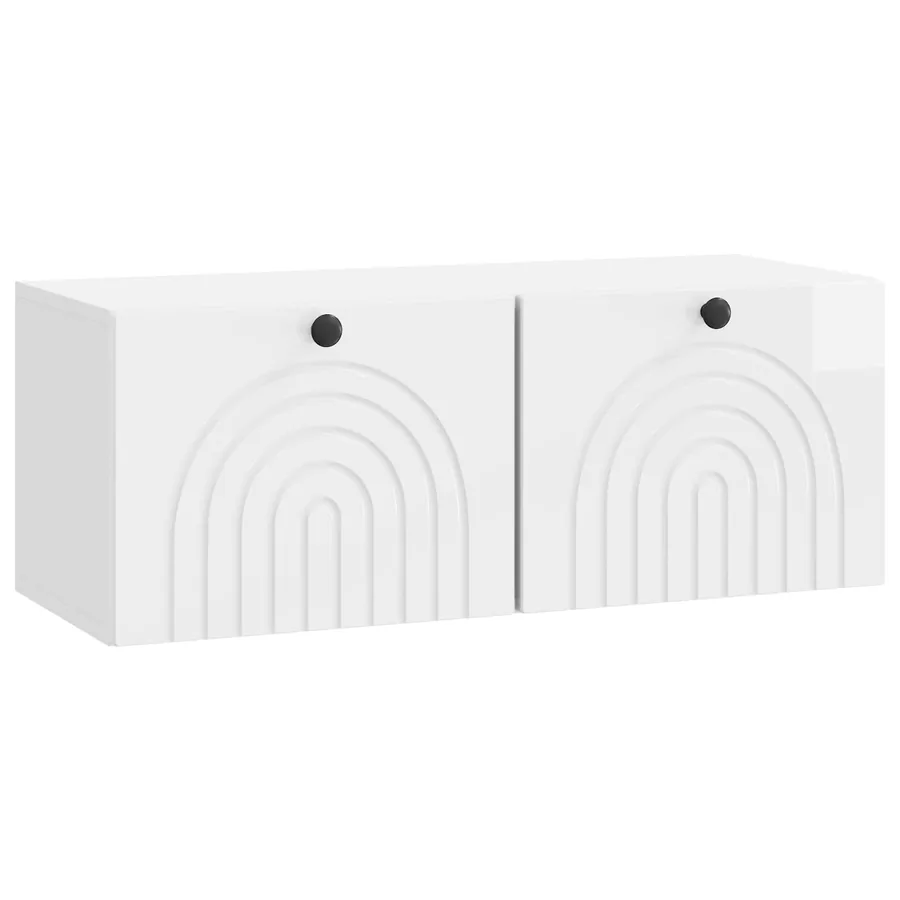 Meuble TV mural Montage mural Blanc brillant 78,5 x 31 x 30 cm - 2