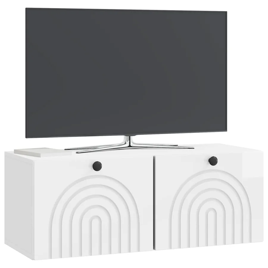 Meuble TV mural Montage mural Blanc brillant 78,5 x 31 x 30 cm - 3