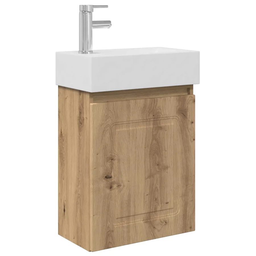 Meuble de salle de bain avec robinet Chêne artisanal - 2