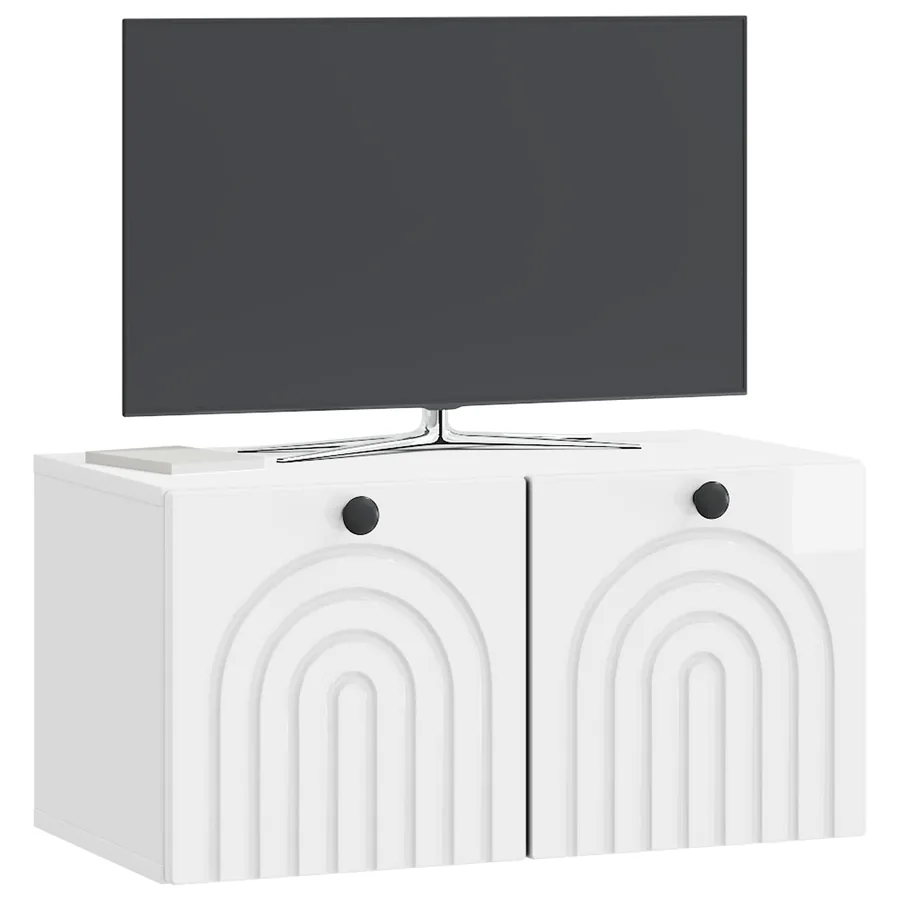 Meuble TV mural Montage mural Blanc brillant 59,5 x 31 x 30 cm - 3