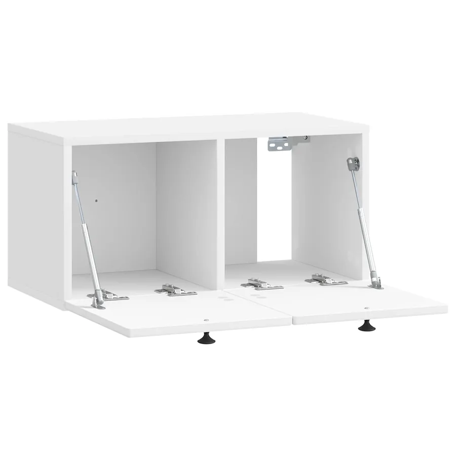Meuble TV mural Montage mural Blanc brillant 59,5 x 31 x 30 cm - 5