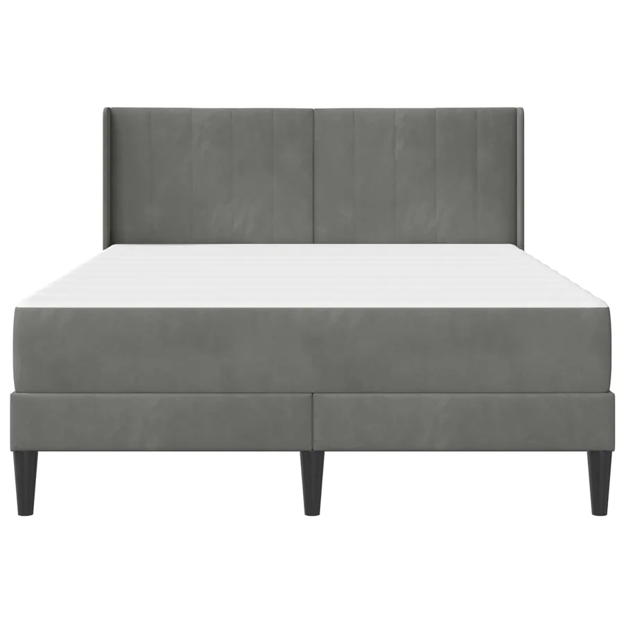 Cadre de lit avec matelas Gris foncé 140 x 190 cm Velours - 6