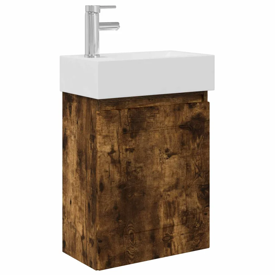 Meuble de salle de bain avec robinet Chêne fumé - 2