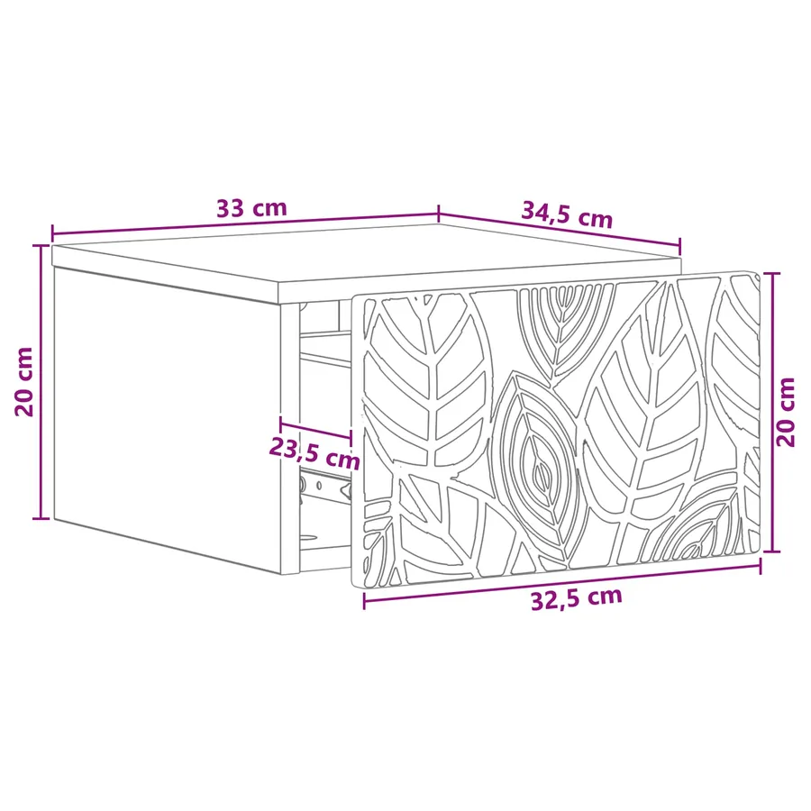 Table d'appoint murale 2 pcs Chêne Sonoma 34,5 x 33 x 20 cm - 11