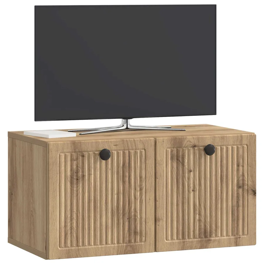 Meuble TV mural 59,5 x 31 x 30 cm Chêne artisanal - 3