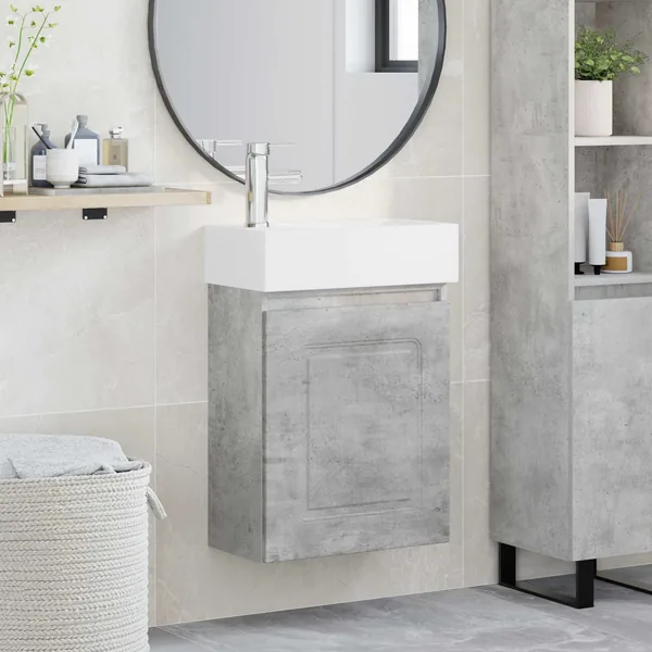 Meuble de salle de bain avec robinet Gris béton