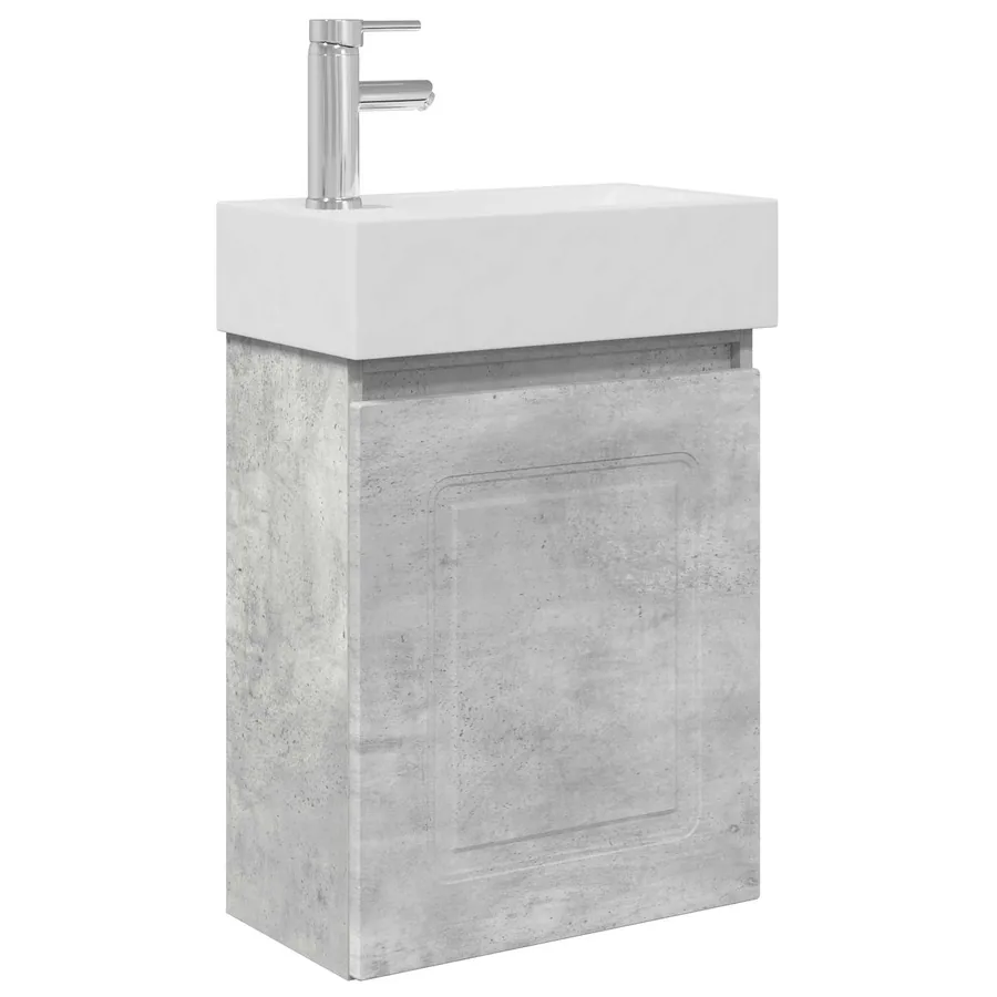 Meuble de salle de bain avec robinet Gris béton - 2