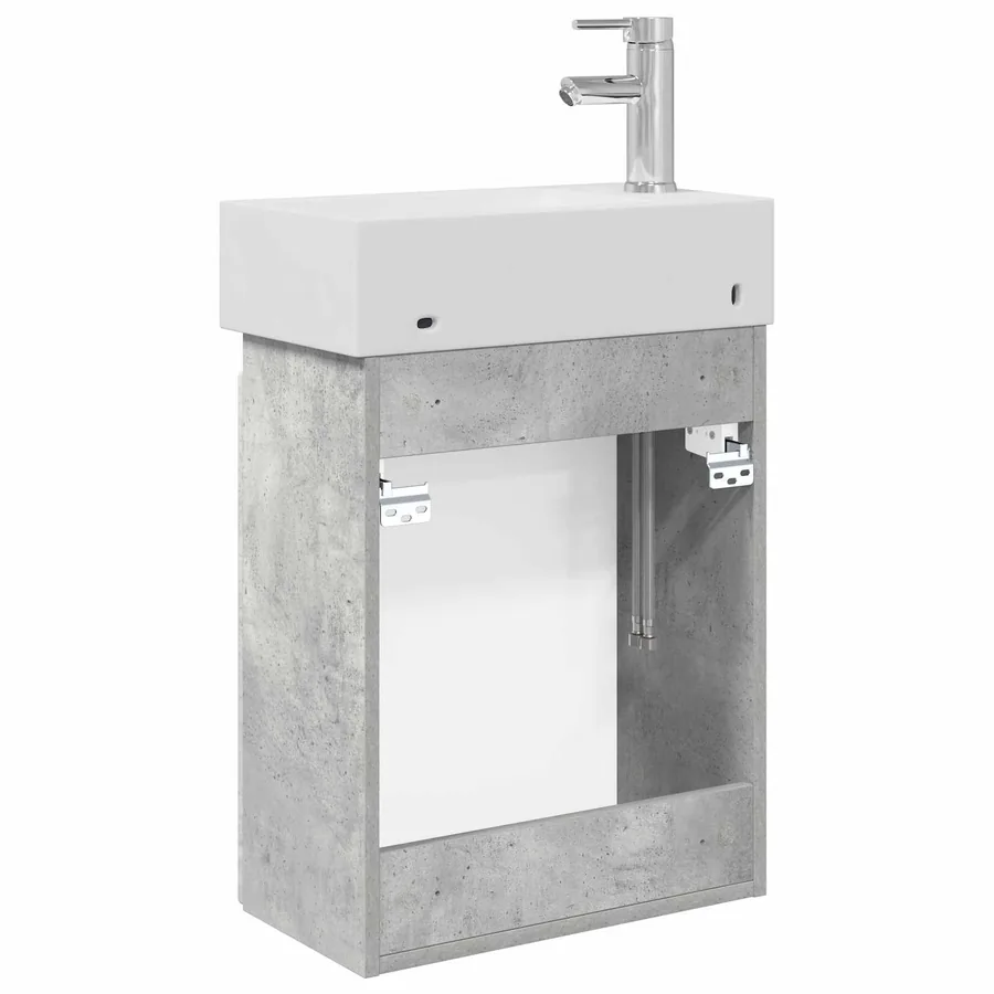 Meuble de salle de bain avec robinet Gris béton - 7