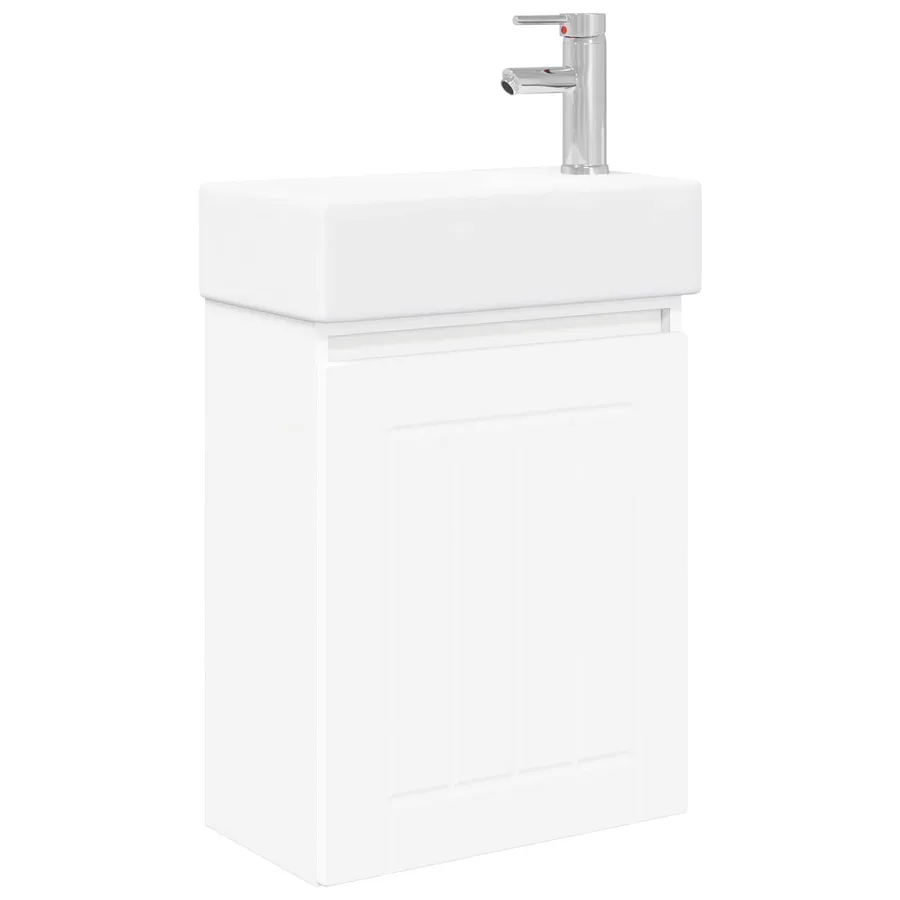 Meuble de salle de bain avec robinet Blanc 45,5 x 25,5 x 84 cm - 2
