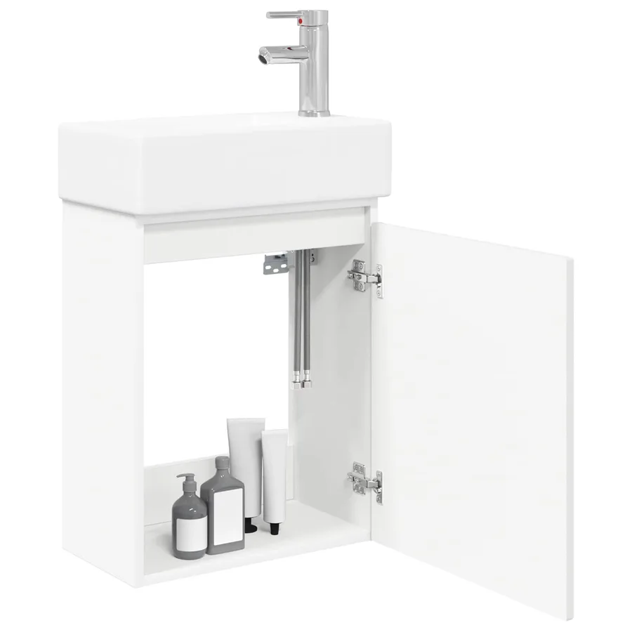 Meuble de salle de bain avec robinet Blanc 45,5 x 25,5 x 84 cm - 3