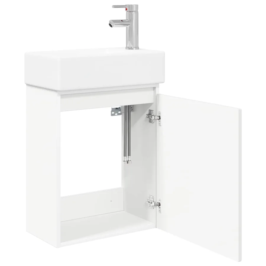 Meuble de salle de bain avec robinet Blanc 45,5 x 25,5 x 84 cm - 4