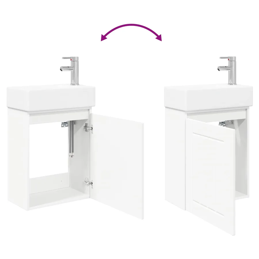 Meuble de salle de bain avec robinet Blanc 45,5 x 25,5 x 84 cm - 9