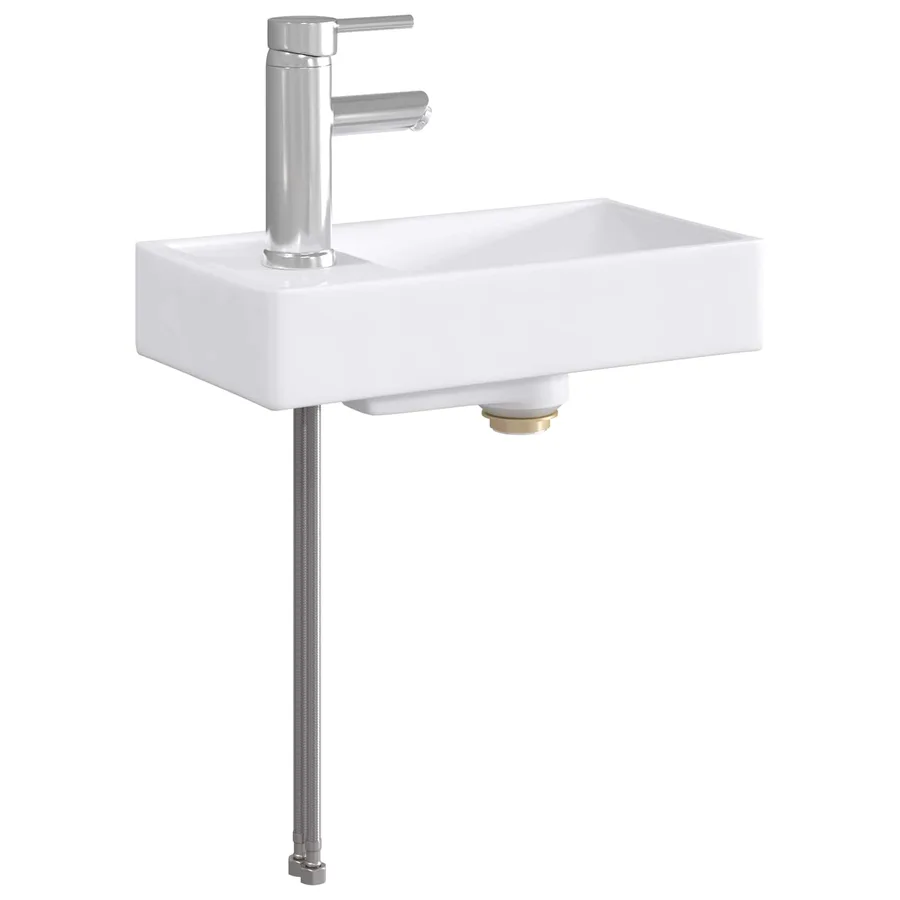 Lavabo de salle de bains Chrome 40,5 x 22,5 x 11,5 cm métal - 6