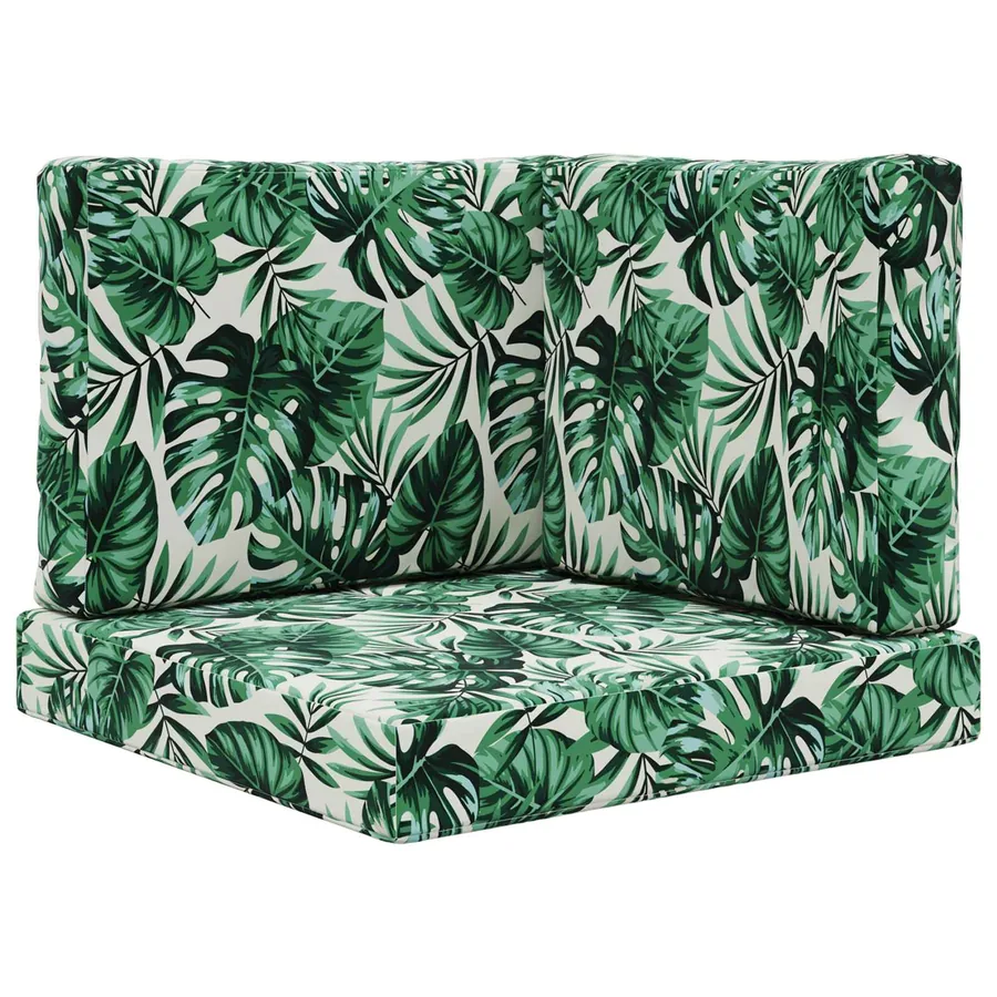 Coussin de canapé d'extérieur 3 pcs Motif feuille Polyester - 2