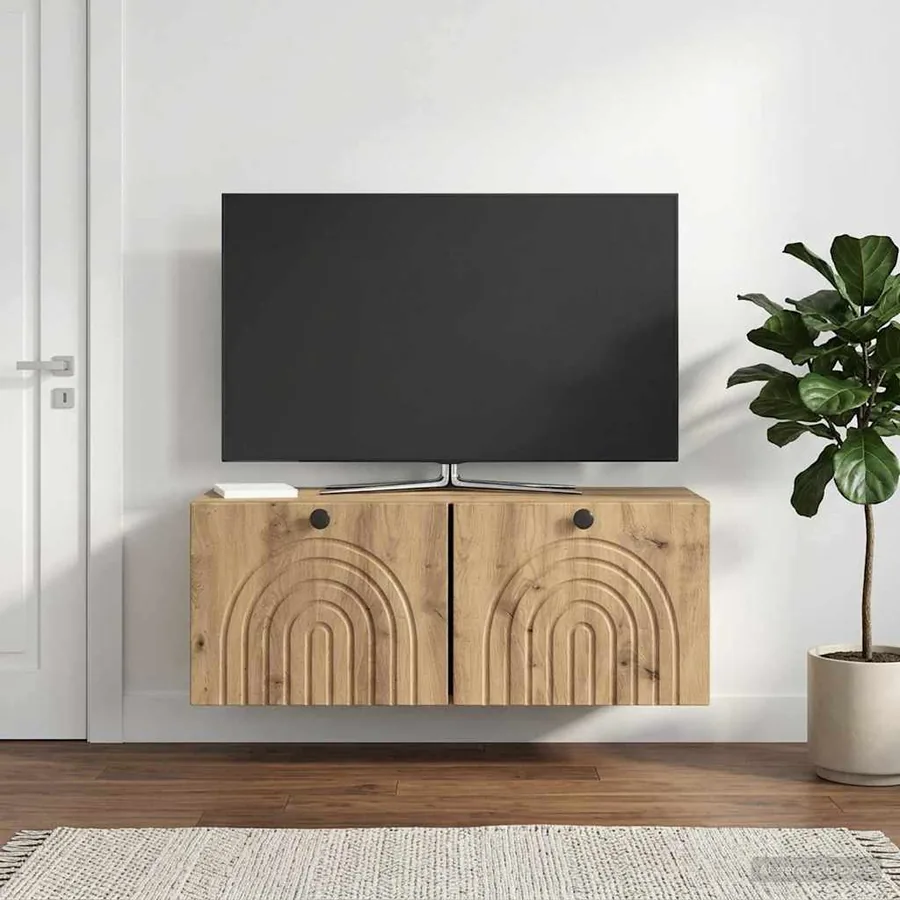Meuble TV mural 78,5 x 31 x 30 cm Chêne artisanal
