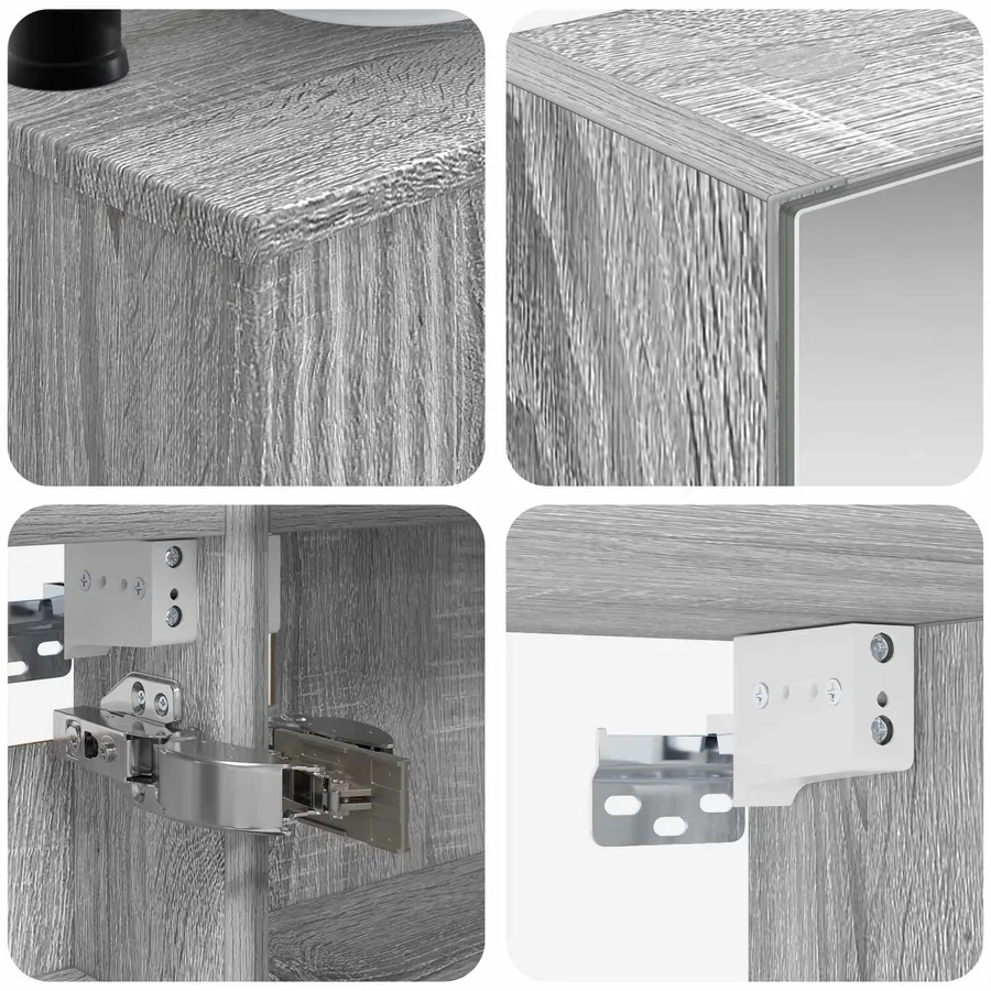 Ensemble de mobilier de salle de bain 6 pcs Sonoma gris - 8