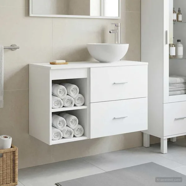 Ensemble de mobilier de salle de bain 2 pcs Blanc