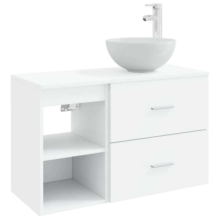 Ensemble de mobilier de salle de bain 2 pcs Blanc - 2