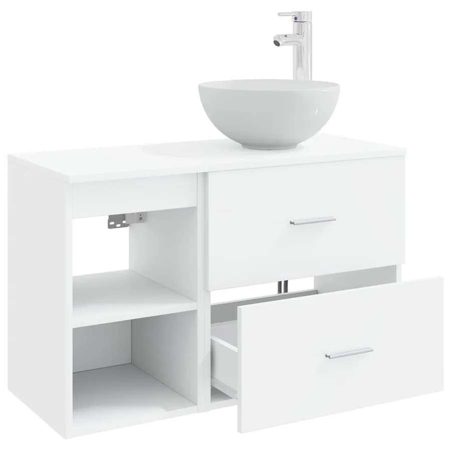 Ensemble de mobilier de salle de bain 2 pcs Blanc - 4