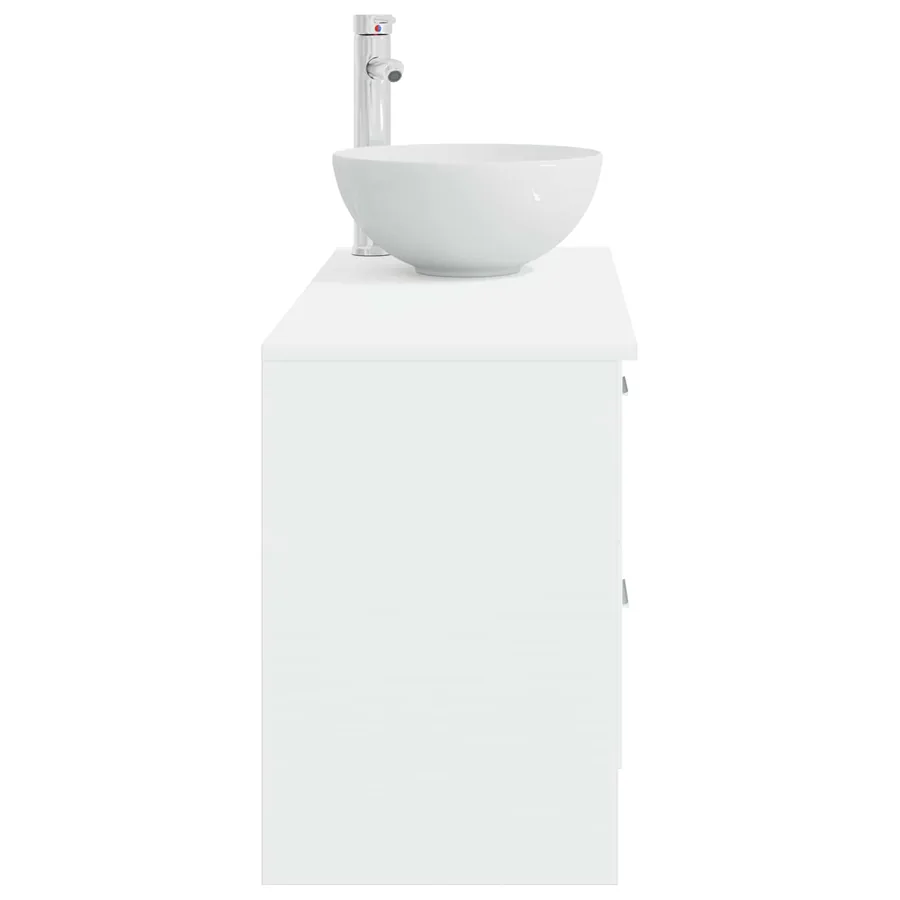 Ensemble de mobilier de salle de bain 2 pcs Blanc - 5