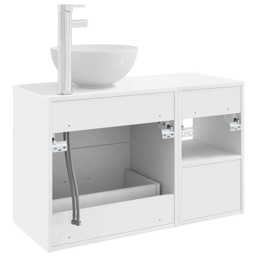 Ensemble de mobilier de salle de bain 2 pcs Blanc - 6
